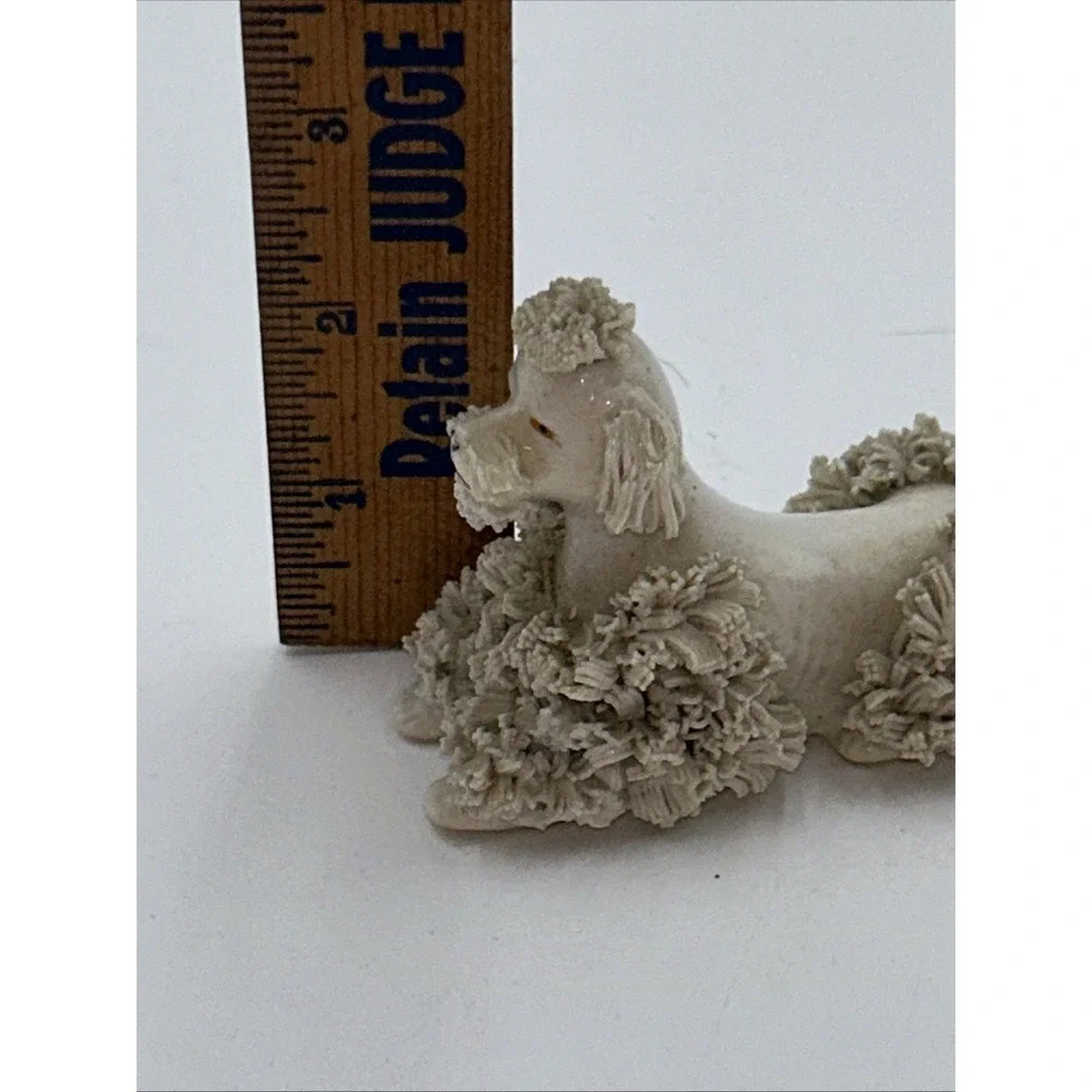 Vintage 1950's Off White Spaghetti Poodle Figurine- JAPAN MCM